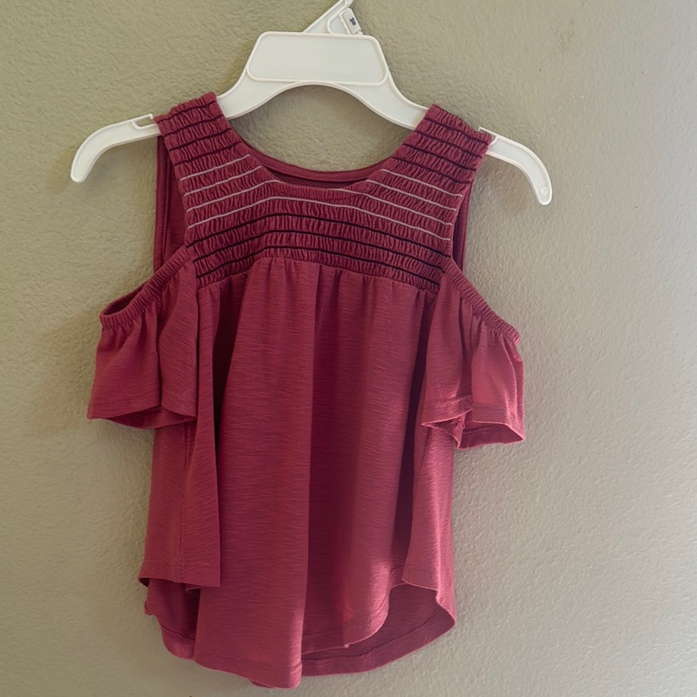 SO Pink Girls Cold-Shoulder  Blouse